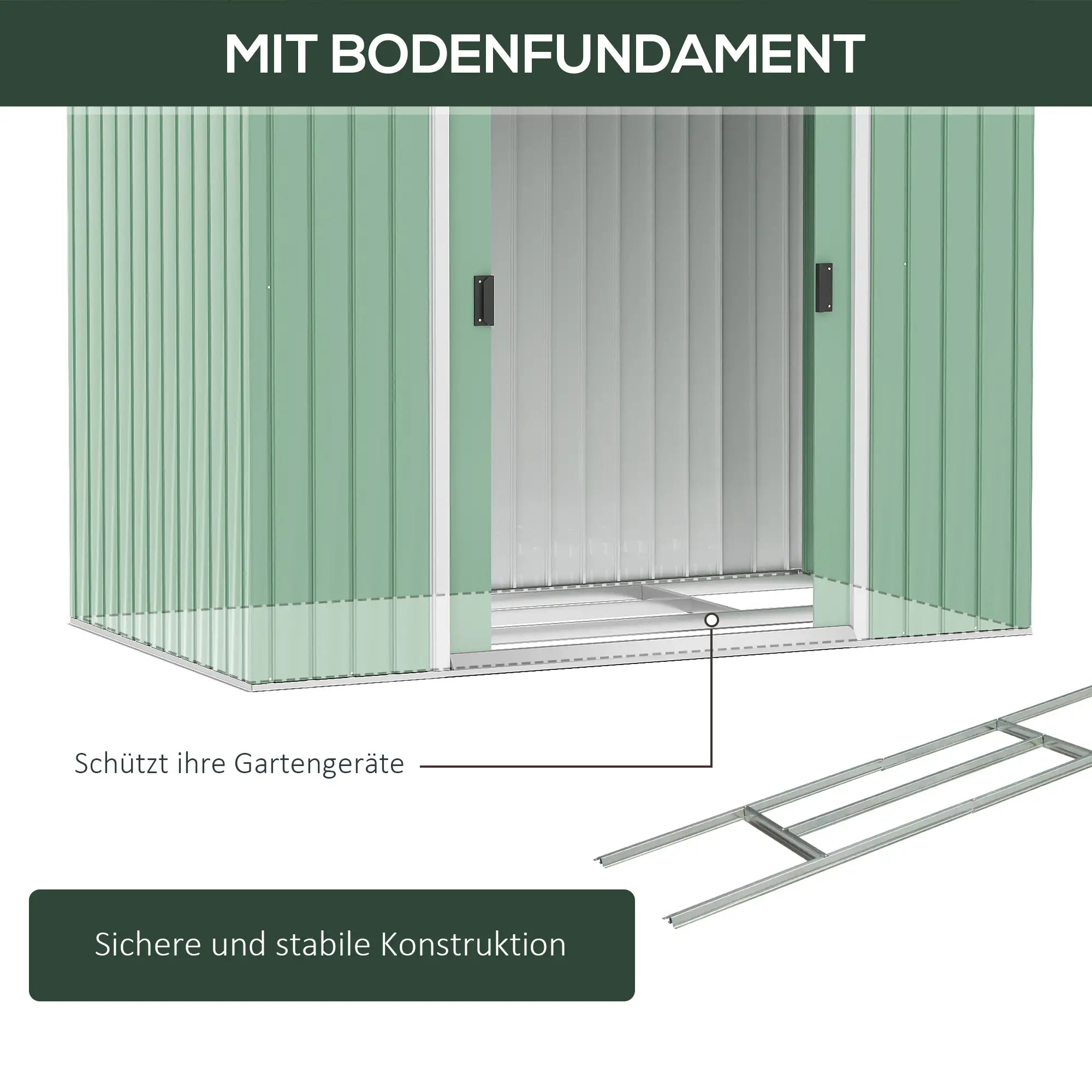 Outsunny Geräteschuppen mit Schiebetüren und Belüftung