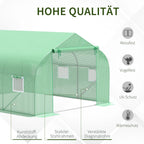 Outsunny Foliengewächshaus Treibhaus UV-beständig Rolltür Belüftung