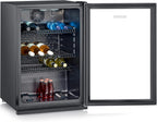 SEVERIN Flaschenkühlschrank, mit integriertem Schloss und integrierter LED-Beleuchtung, 118 L Nutzinhalt, schwarz/silber, FSK 8840
