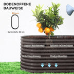 Hochbeet 160x80x80 cm aus Stahl für Garten & Balkon