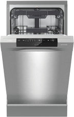 Gorenje GS 541D10 X Freistehender Geschirrspüler / SuperSilent / 11 Maßgedecke / 5 Programme / Programmanzeige / TotalDry / Silber, 45 cm breit