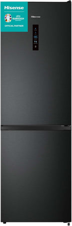 Hisense RB327N4ADD Fridge-Freezer Combination, EEK D, Total NoFrost, Interchangeable Door Hinge, Bottle Grid, 171 Litre Fridge Compartment, 85 Litre Freezer Compartment, Stainless Steel Look
