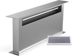 Klarstein Downdraft-Dunstabzugshaube, Versenkbare Abzugshaube, Leise Dunstabzugshauben mit Filter, Dunstabzugshaube 60cm, Umluft/Abluft Dunsthaube mit 10 Stufen, Dunstabzug 576 m³/h Luftstrom
