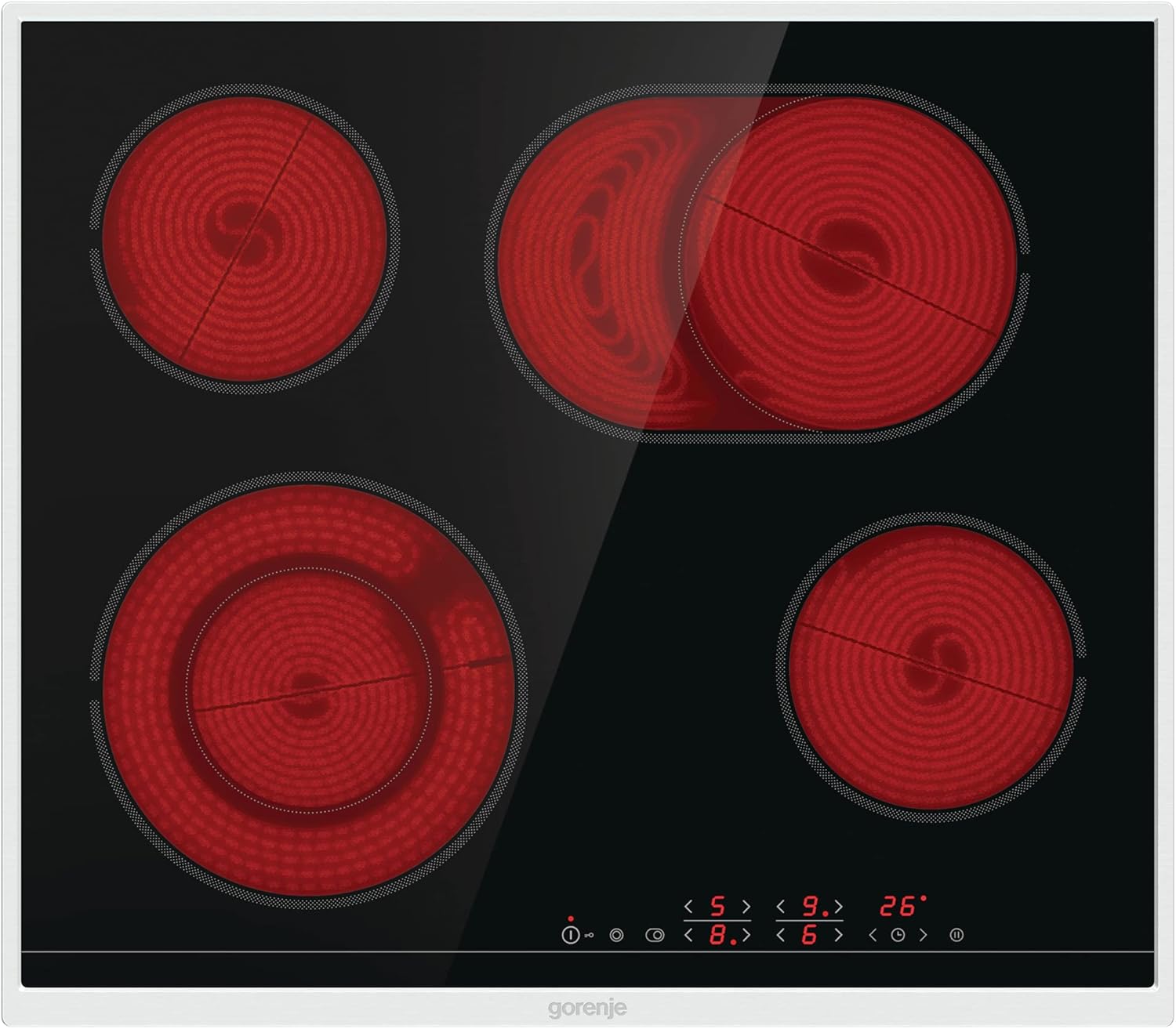 Gorenje 738971 Einbaubackofen-Set OptiBake Black Steam Pyro Set / 77L / Heißluft/Pyrolyse/ExtraSteam/GentleClose/AirFry/Pizzamode 300°C/PerfectGrill/Induktions-Kochfeld mit BridgeZone/schwarz