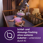 PHILIPS Avent Connected Videophone mit WLAN, hochwertiger HD-Kamera, Infrarot-Nachtsichtfunktion, Schrei-Erkennung, Gegensprechfunktion, 12 Stunden Bildschirmlaufzeit im Eco-Modus, Modell SCD951/26