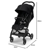 Cybex Gold Kinderwagen Beezy mit One-Pull Harness, Ab Geburt bis ca. 4 Jahre (max. 22 kg), Kompakt und ergonomisch, Almond Beige (Beige mit schwarzem Rahmen)