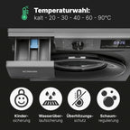 Bomann Waschmaschine 7kg | max. 1400 U/min | 10 Jahre Motor-Garantie | effizienter, leiser & langlebiger Invertermotor | 15 Programme | Endzeitvorwahl | LED-Display | Washing Machine | WA 7175 wei