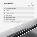 Klarstein Downdraft-Dunstabzugshaube, Versenkbare Abzugshaube, Leise Dunstabzugshauben mit Filter, Dunstabzugshaube 60cm, Umluft/Abluft Dunsthaube mit 10 Stufen, Dunstabzug 576 m³/h Luftstrom