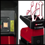 Einhell Elektro-Leisehäcksler GC-RS 60 CB (2800 W, max. 45 mm Aststärke, Schneidwalze, große Trichteröffnung, Drehrichtungsumschalter, transparente 60 L Fangbox, integrierter Sicherheitsschalter)