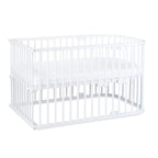 babybay Original Beistellbett aus massivem Buchenholz / kompakt & verwandelbar / Kinderbett Höhe stufenlos verstellbar & umweltfreundlich / mitwachsendes Babybett (weiß lackiert) / inkl. Matratze