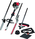 Scheppach Benzin Multigartengerät MT33P Multifunktionsgerät | 4in1 - Rasentrimmer Kettensäge Motorsense Heckenschere | 1,22PS Leistung | 2-Takt-Motor | inkl. Schultergurt und Hüftschutz