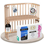 babybay Original Beistellbett aus massivem Buchenholz / kompakt & verwandelbar / Kinderbett Höhe stufenlos verstellbar & umweltfreundlich / mitwachsendes Babybett (weiß lackiert) / inkl. Matratze