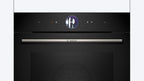 Bosch HMG7361B1, Serie 8 smarter Einbau-Backofen mit Mikrowellenfunktion, 60 x 60 cm, Made in Germany, Schwarz, Air Fry, Digitaler Bedienring, Touchdisplay, Automatikprogramme, Reinigungsunterstützung