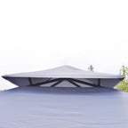 Outsunny Pavillon 3,45x3,45 m mit Doppeldach Grau
