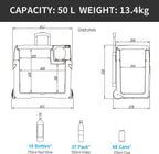 Alpicool CF55 55 Liter Kühlbox 12V tragbarer Mini-Kühlschrank elektrische Gefrierbox klein Gefrierschrank für Auto Camping, LKW, Boot und Steckdose mit USB-Anschluss, -20℃ bis 20℃