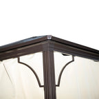Outsunny Gartenpavillon Hardtop mit Polycarbonat-Dach Fliegennetz Alu