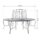 Outsunny Baumbank Rundbank 360° Design große Sitzfläche Metall