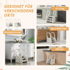 AIYAPLAY Tritthocker 3 Stufen höhenverstellbar – Grau