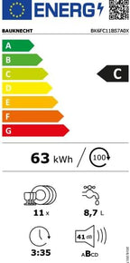 Bauknecht BK6FC11BS7A0X Vollintegrierbarer Geschirrspüler (45 cm)/ ActiveDry/Sensorprogramm/PowerClean/Besteckschublade/Hygiene-Programm/Vollwasserschutz/Multizone/Startzeitvorwahl