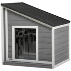 PawHut Hundehütte Outdoor aufklappbares Dach wetterfest Tannenholz