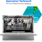 MEDION Tischgeschirrspüler DWT60 (6 Gedecke Fassungsvermögen, 7 Programme, ECO Programm, ca. 6,5 Liter Verbrauch, AquaStop, LED Display, Kindersicherung, MD37496) silber
