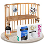 babybay Original Beistellbett aus massivem Buchenholz / kompakt & verwandelbar / Kinderbett Höhe stufenlos verstellbar & umweltfreundlich / mitwachsendes Babybett (weiß lackiert) / inkl. Matratze