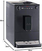 Melitta Solo - Kaffeevollautomat mit höhenverstellbarem Auslauf, kleine Kaffeemaschine mit abnehmbarem Wassertank, für z. B. Espresso oder Café Crème, silber
