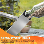 Sonnewelt Pelletfackel Feuerrohr Edelstahl mit Glasrhre