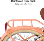 Glerc Missy 20 24 26 Zoll Mädchen City 6-Gang Hybrid Cruiser Fahrrad mit Weidenkorb für Jugend über 6-Jahre alt, mehrere Farben
