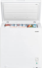 Comfee RCC100WH2(E) Gefriertruhe/169 kWh/Jahr/85cm hoch/99L/38dB/Geringe Lautstärke/Hoch effizientesD-förmigesRohr/Geeignet für verschiedene Einsatzszenarien/Einstellbarer Temperaturregler/Weiß