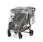 Ickle Bubba Venus Prime Doppelkinderwagen - geeignet von Geburt bis 15 kg (ca. 3 Jahre), leichter, faltbarer Zwillingskinderwagen mit Neugeborenenkokon, 2 Fußwärmern und Regenschutz (Schwarz)