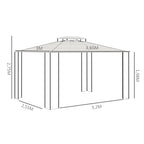 Outsunny Gartenpavillon Polycarbonat-Dach UV-Schutz Outdoor