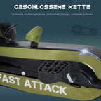 HOMCOM Kinder Gokart Tretauto Armee-Design Handbremse verstellbar