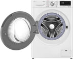 LG F4WV7080, Klasse A, Frontlader-Waschmaschine 8 kg, 1400 U/Min, AI Direct Drive, Wi-Fi, Tiefenreinigung mit Dampf, Große Kapazität, TRIPLE A, Außentür aus Sicherheitsglas, 62 x 60 x 85 cm ꟷ Weiß