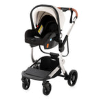 3 in 1 Kombikinderwagen 3 in 1 Reisesysteme Kinderwagen Infant Hochlandschaft Liegender Buggy Kinderwagen Neugeborenen Kinderwagen Faltbarer Standardkinderwagen (906 White)