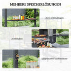 Outsunny Grillpavillon doppelschichtiges Vordach LED-Licht