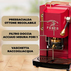 Faber PRO Total Deluxe Kaffeemaschine aus Messing, 44 mm Ese Papier, 1.3 liters, (Weiß)
