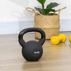 HOMCOM Kugelhantel Kettlebell zweihändig nutzbar bodenschonend