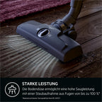 AEG CLEAN 6000 AB61C2DB Staubsauger mit Beutel / hohe Saugleistung / inkl. Polsterdüse / 50 % Recyclingkunststoff / ideal für Haustierbesitzer / Reinigen von Polstern / 12 m Kabel / 750 W / Blau