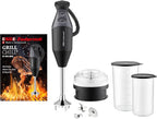 ESGE Zauberstab M 200 BBQ 98215 Stabmixer schwarz, Pürierstab, Handmixer, Profi, inkl. Zubehör, bis zu 17.000 U/Min, 200 Watt, Ergonomisches Griffdesign, Twinschalter, Aufsteckzentrierung, AC-Motor