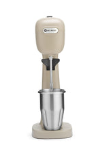 HENDI Milchshake Maker, Inkl. 2 Mixbechers (Edelstahl und Polykarbonat) und 4 austauschbaren Rührwerken, Drink mixer, Frappés, Getränkemixer, 230V/400W, 170x196x(H)490mm, Karamell