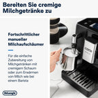 De'Longhi Rivelia EXAM440.55.W Kaffeevollautomat mit LatteCrema Milchsystem, Wechselbarer Bohnenbehälter, 16 Kaffee- & Milchgetränke auf Knopfdruck, Extra-Shot-Funktion, 3,5 Touch-Display, Weiß