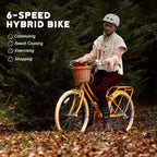 Glerc Missy 20 24 26 Zoll Mädchen City 6-Gang Hybrid Cruiser Fahrrad mit Weidenkorb für Jugend über 6-Jahre alt, mehrere Farben