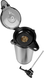 Saro Thermo Kaffeemaschine mit Korbfilter und Thermoskanne Industriekaffeemaschine mit Pumpkanne (2,2 Liter, ca. 10 Tassen Kaffee, Brüh- & Warmhaltefunktion), silber