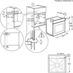 AEG Einbaubackofen – Serie 5 Ringheißluft: Gleichmäßige Garergebnisse auf 3 Ebenen – Pyrolyse Selbstreinigung – 25 Automatikprogramme – LED-Touchdisplay – Schnellaufheizung – Schwarz – BPE53516AB