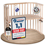 babybay Original Beistellbett aus massivem Buchenholz / kompakt & verwandelbar / Kinderbett Höhe stufenlos verstellbar & umweltfreundlich / mitwachsendes Babybett (weiß lackiert) / inkl. Matratze