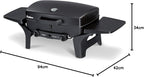 EndersGasgrill Urban II Pro, Tischgrill, Grillen-, Kochen- und Backen Funktion, 2 Brenner Edelstahl, mit Grill-Thermometer, Balkon-, Camping-Grill, Aluguss-Gehäuse, Gusseisen-Rost, #2062