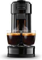 Philips Senseo Switch Pad- und Filterkaffeemaschine, 2-in-1-Brühtechnologie, 1-Liter-Wasserbehlter, 7 Tassen in einem Durchgang, Klavierlackschwarz (HD6592/64)