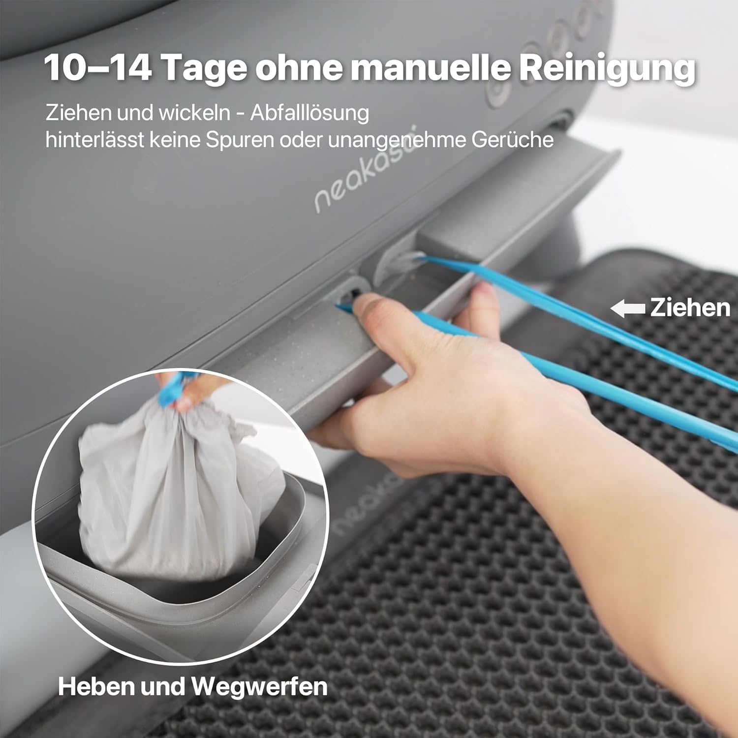 Neakasa M1 Oben offene Katzenklo selbstreinigend Katzentoilette XXL, Geruchsfreie, Hygienisch, App-Steuerung, Große Fassungsvermögen, mit Katzenstreu Matte, Cat Litter Box mit für mehrere Katzen
