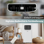 SHINCO Mobile Klimaanlage mit Abluftschlauch, 9000BTU, 2,6 kW, Kühlen&Ventilieren&Entfeuchten, Mobiles Klimagert mit Schlafmodus, Raumgre bis 22㎡, 24-Stunden-Timer